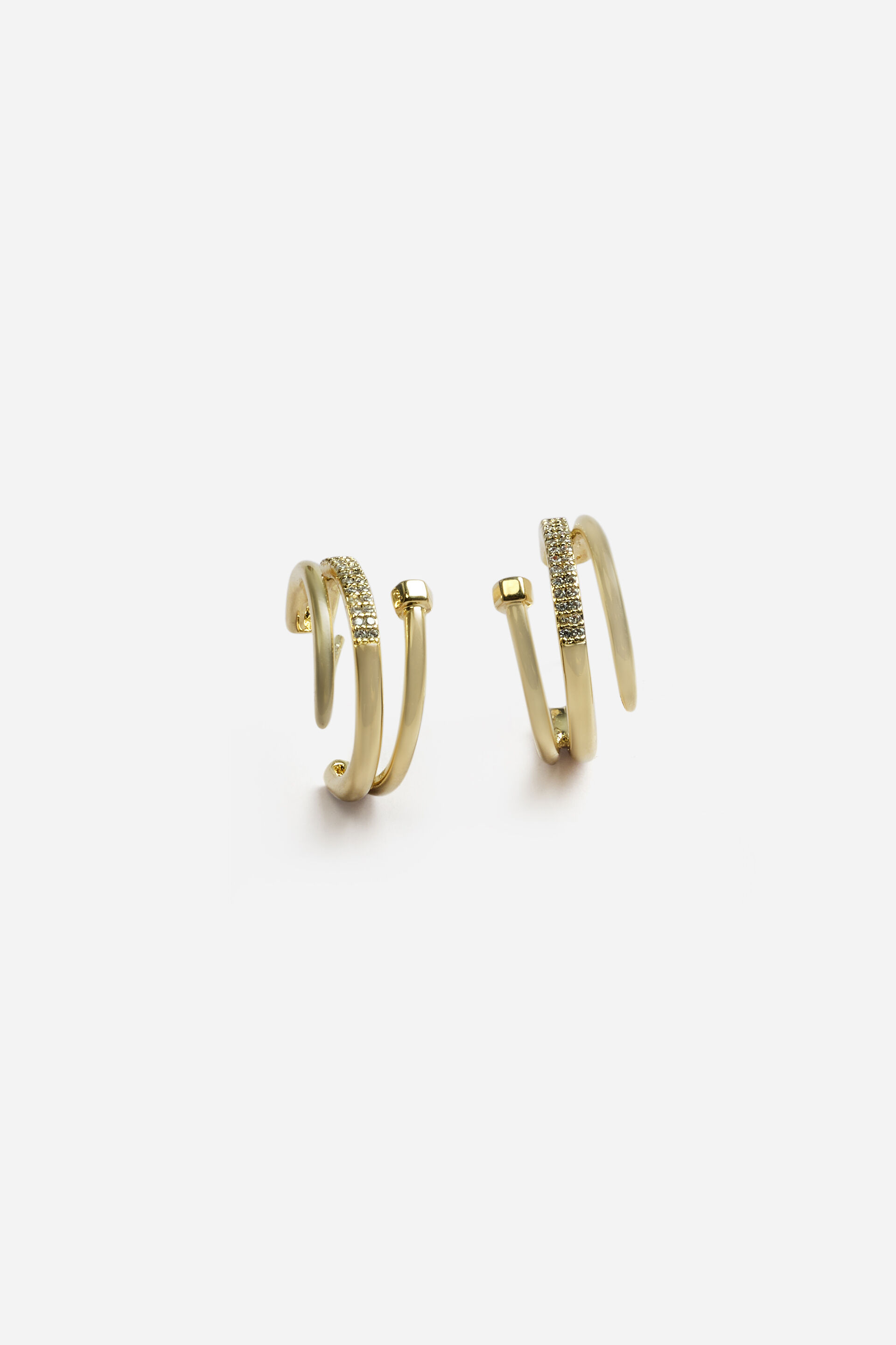Studded Golden Hoops